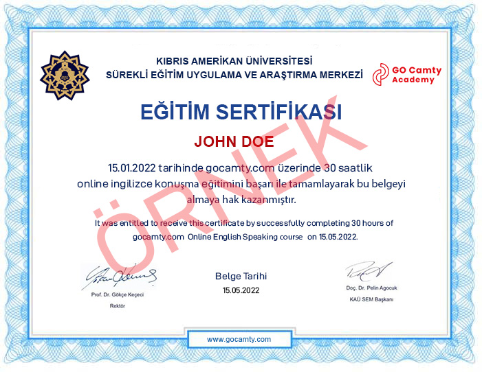 Online Eğitim Sertifikası